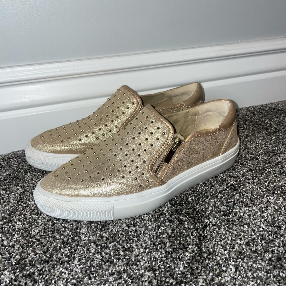 Gold studded shoes